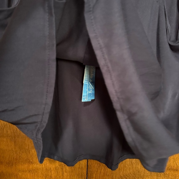 Elsie & Zoey Button Front Mini Skirt Womens L Navy Blue Rope Waist Tie Rayon NEW - Picture 7 of 14